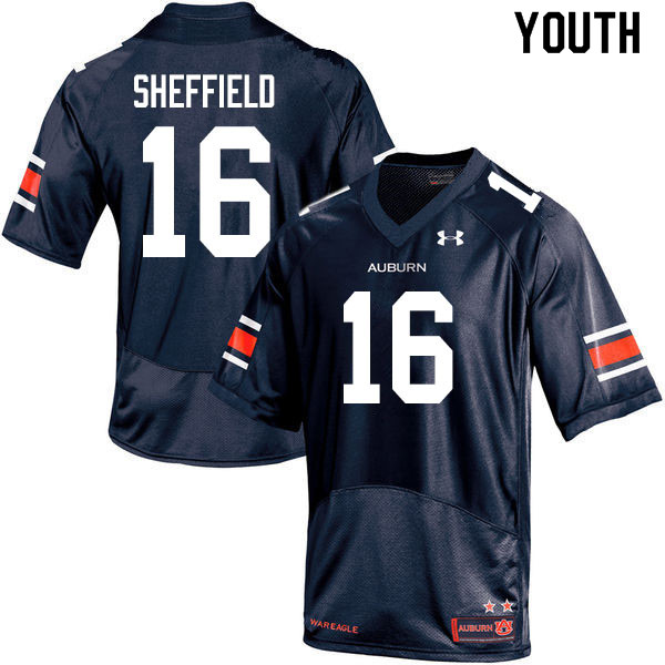 Youth #16 Jashawn Sheffield Auburn Tigers College Football Jerseys Sale-Navy